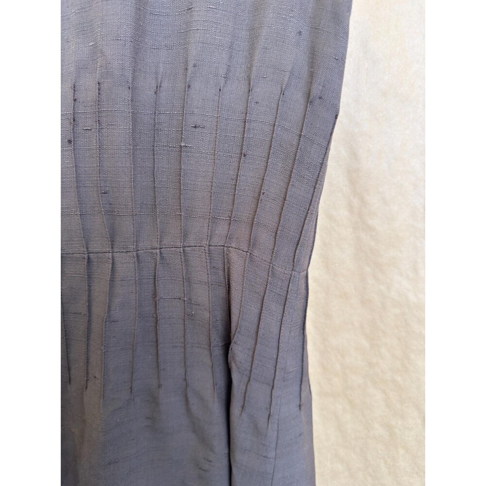 Vintage 1970s Givenchy Nouvelle Boutique Dress | Brown Raw Silk Sleeveless Midi - Picture 4 of 8